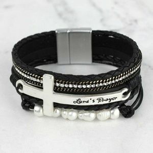 BLACK AND SILVERTONE 'LORD'S PRAYER' CROSS MULTI-S